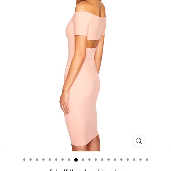 Susana Monaco solid off-shoulder dress PEACH midi back cutout bra-friendly S - Picture 14 of 16